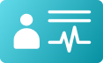User profile icon with a heart rateECG line indicating health monitoring