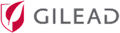 Gilead logo pink shield emblem to the left of the gray word GILEAD