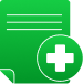 Add button green rounded square with a black plus sign indicating to add a new item
