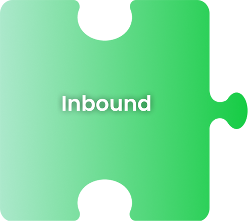 Gradient green banner with the word Inbound in bold white text