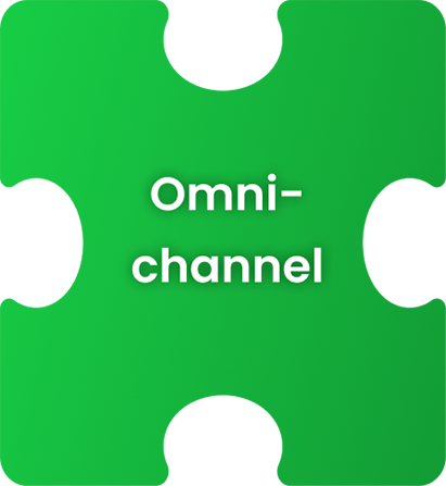 Green gradient background with the white text Omni channel centered on the image