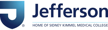 Jefferson logo with shield emblem and blue Jefferson wordmark including the tagline Home of Sidney Kimmel Medical College
